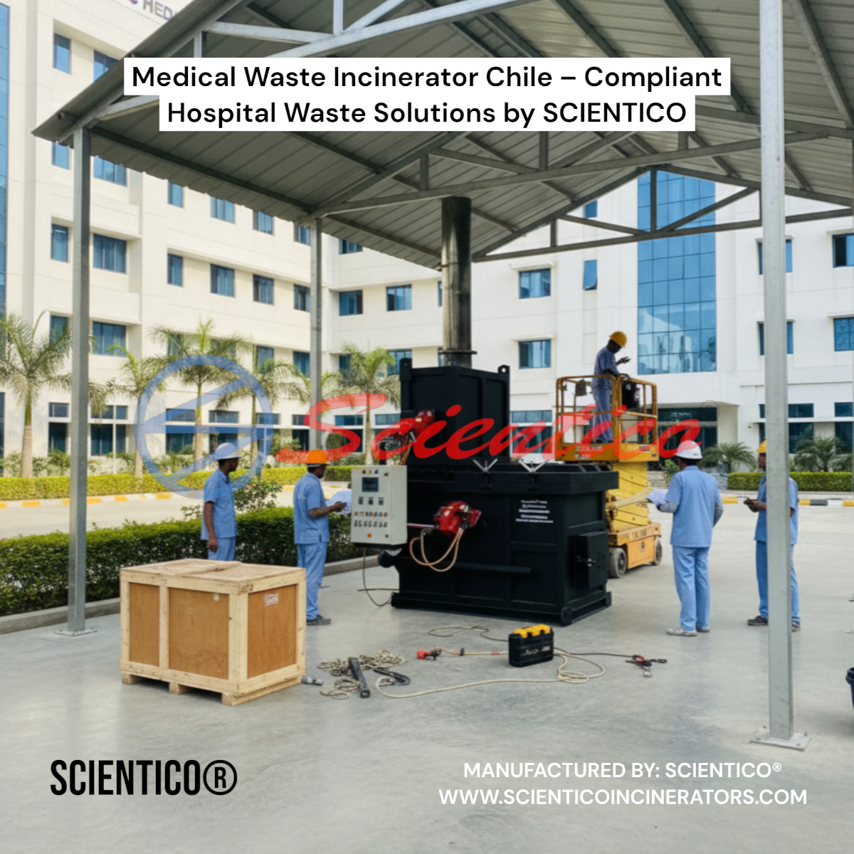 Medical waste incinerator Chile by SCIENTICO